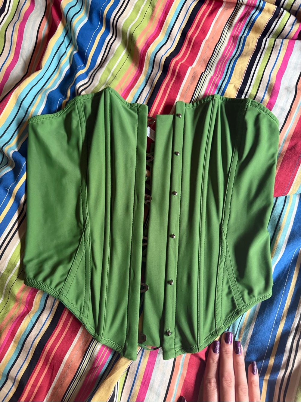 Urban Outfitters Bright Green Strapless Corset Camisole